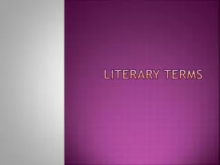 Literary Terms