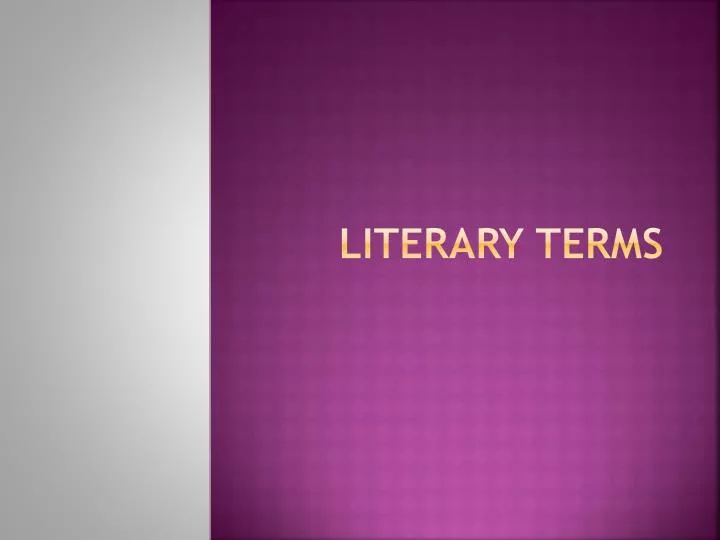 literary terms