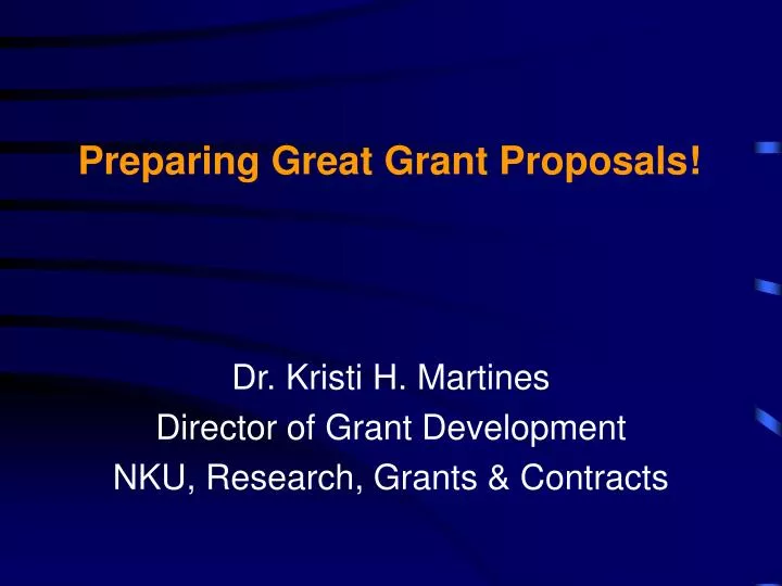 preparing great grant proposals