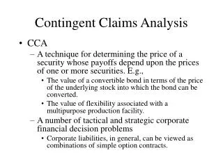 Contingent Claims Analysis