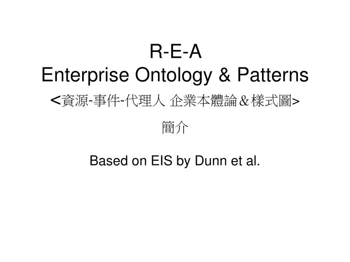 r e a enterprise ontology patterns