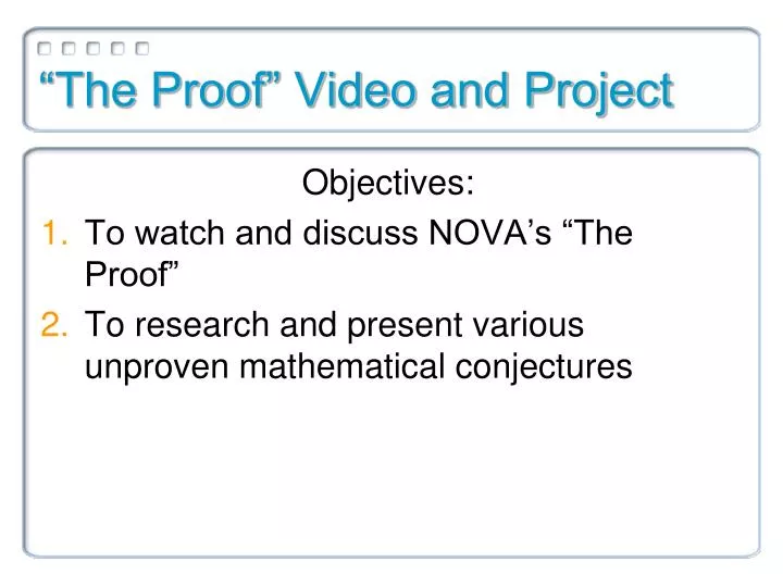 the proof video and project