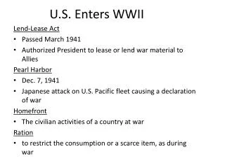 U.S. Enters WWII