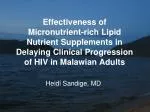 Effectiveness of Micronutrient-rich Nutrient Supplements in Delaying HIV Progression in Malawi - slide 1