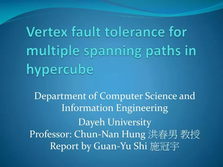 vertex fault tolerance for multiple spanning paths in hypercube