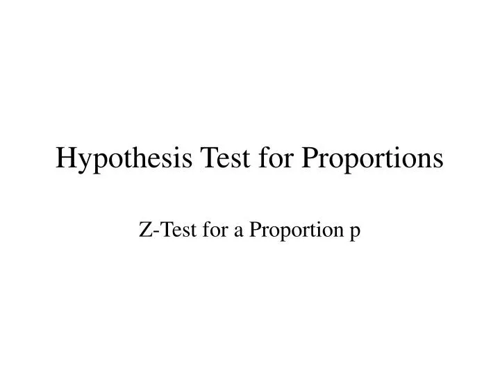 hypothesis test for proportions