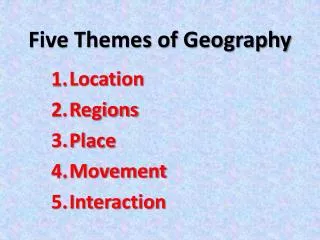 Five Themes of Geography