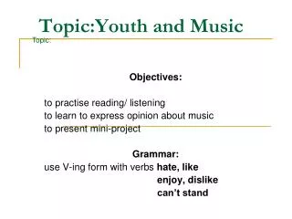 Topic:Youth and Music