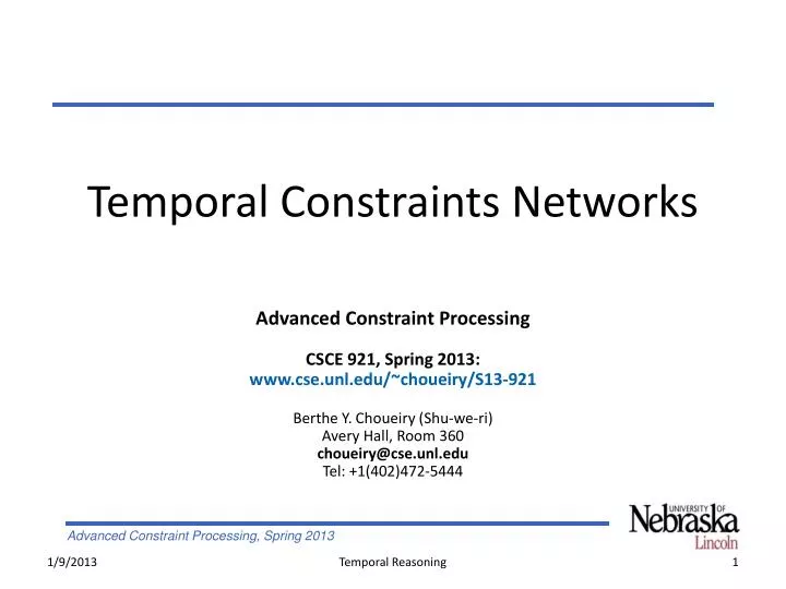 temporal constraints networks
