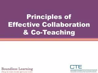 Principles of Effective Collaboration &amp; Co-Teaching