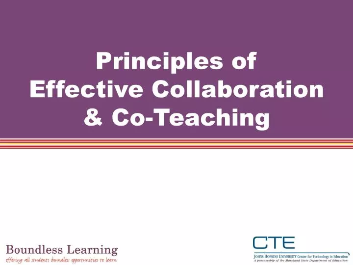 principles of effective collaboration co teaching