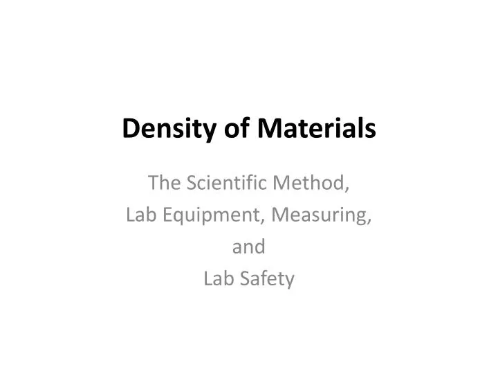 density of materials