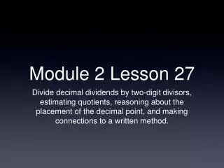 Module 2 Lesson 27