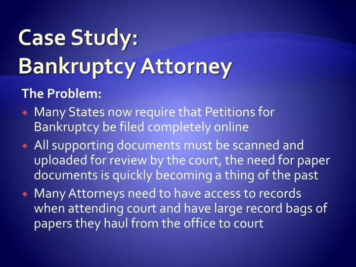 case study bankruptcy attorney