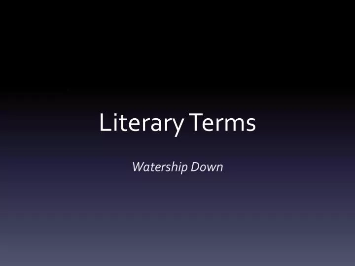 literary terms