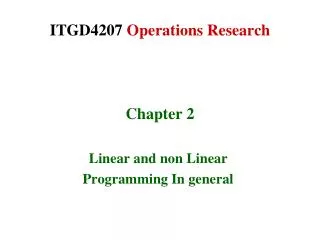 ITGD4207 Operations Research