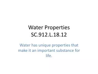 Water Properties SC.912.L.18.12