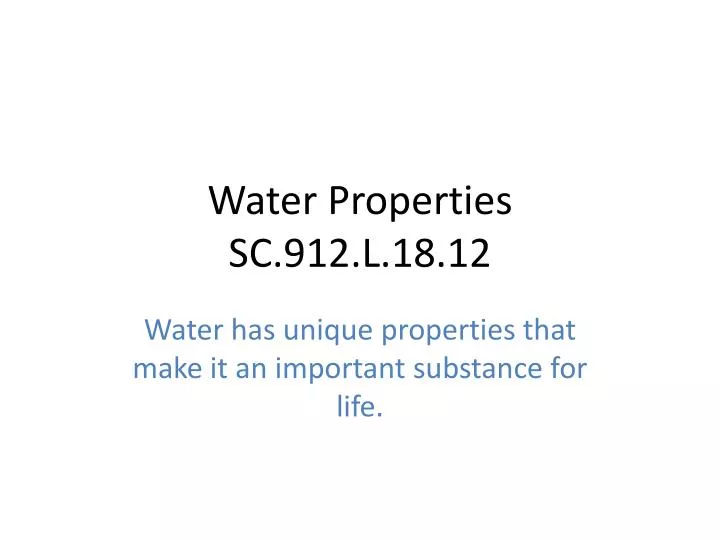 water properties sc 912 l 18 12