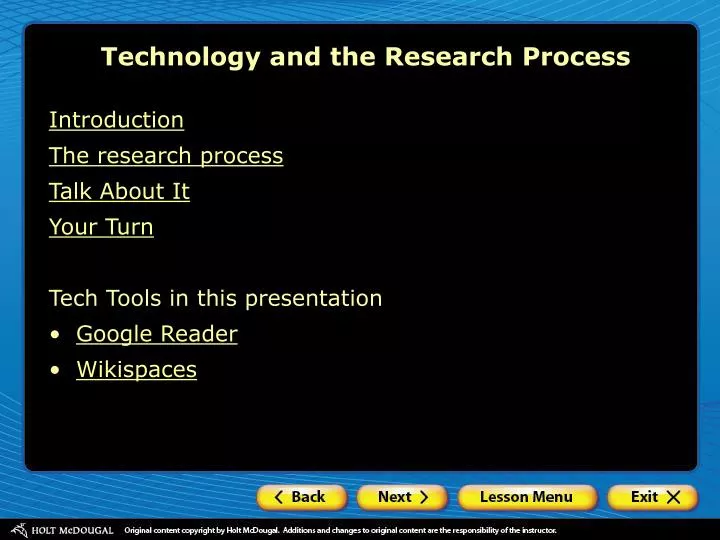 technology and the research process