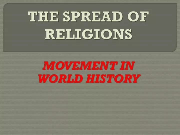 the spread of religions