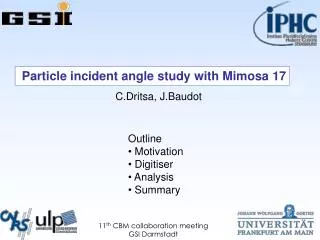 Particle incident angle study with Mimosa 17