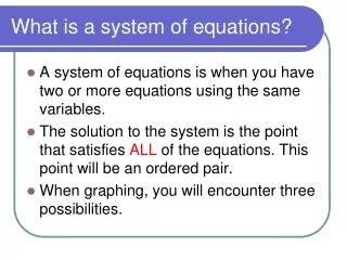 what is a system of equations