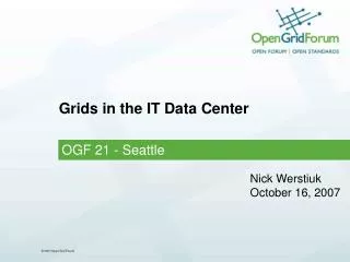Grids in the IT Data Center