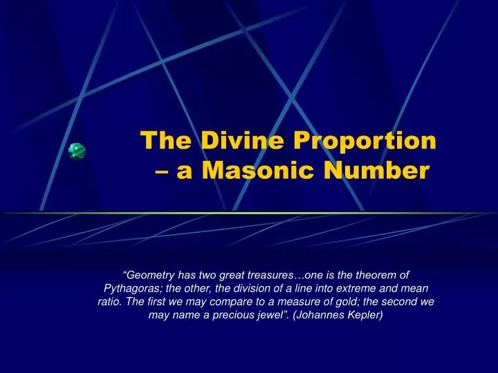 the divine proportion a masonic number