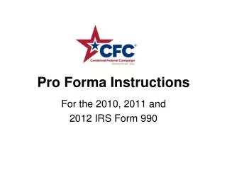 Pro Forma Instructions