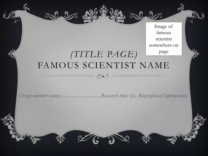 title page famous scientist name