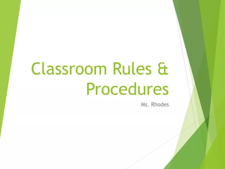 classroom rules procedures