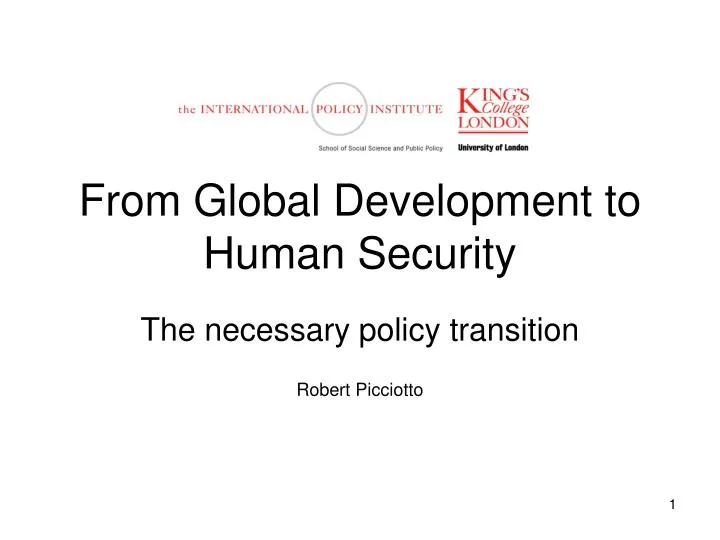 from global development to human security