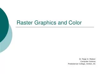 raster graphics and color