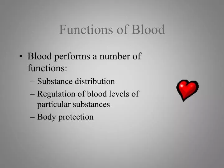 functions of blood