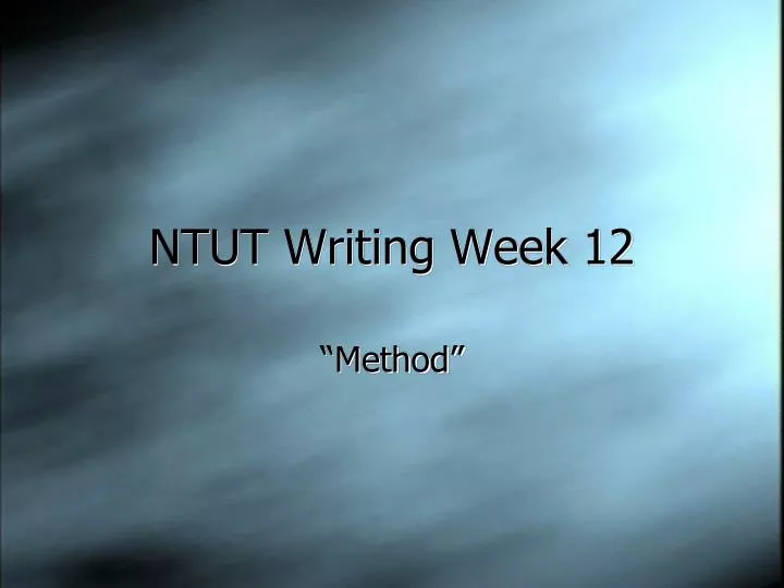 ntut writing week 12