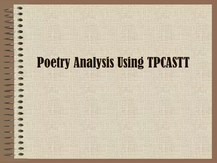 poetry analysis using tpcastt