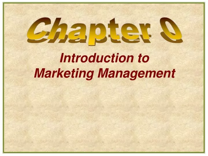 introduction to marketing management
