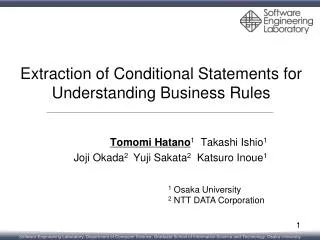 Extraction of Conditional Statements for Understanding Business Rules