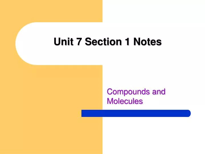 unit 7 section 1 notes