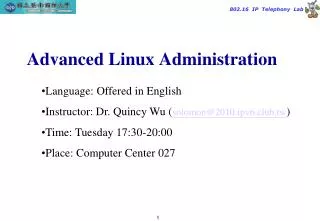 Advanced Linux Administration