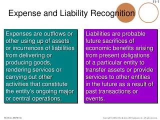 Expense and Liability Recognition