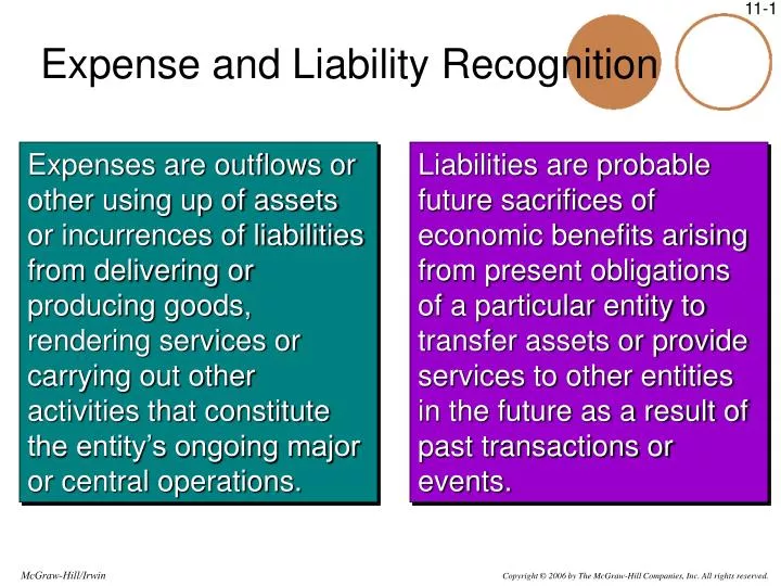 expense and liability recognition
