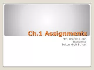 Ch.1 Assignments