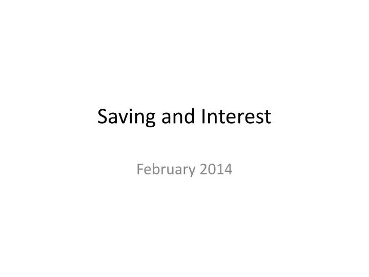 saving and interest