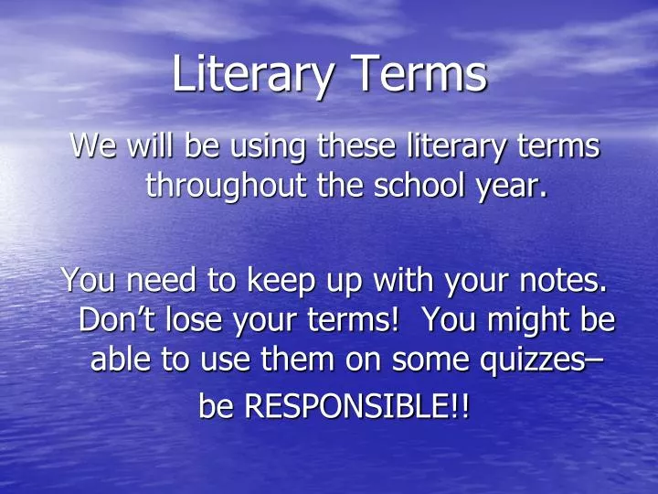 literary terms