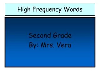 high frequency words