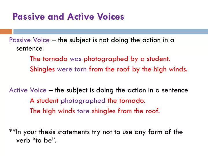 passive and active voices