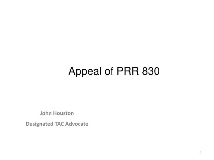 appeal of prr 830