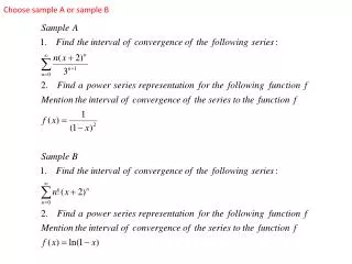 Choose sample A or sample B