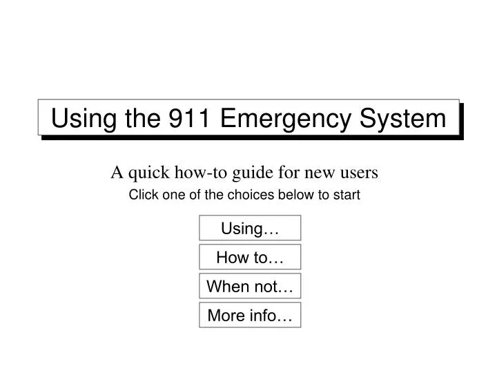 using the 911 emergency system